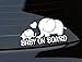 myrockshirt® Aufkleber Baby on Board süße Elefanten Typ1 17 cm Autoaufkleber Auto Sticker Lack Heckscheibe Baby Bord aus Hochleistungsfolie