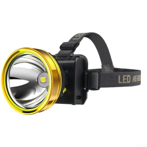 Linterna frontal LED P90 con alta capacidad de batería para iluminar 500 metros