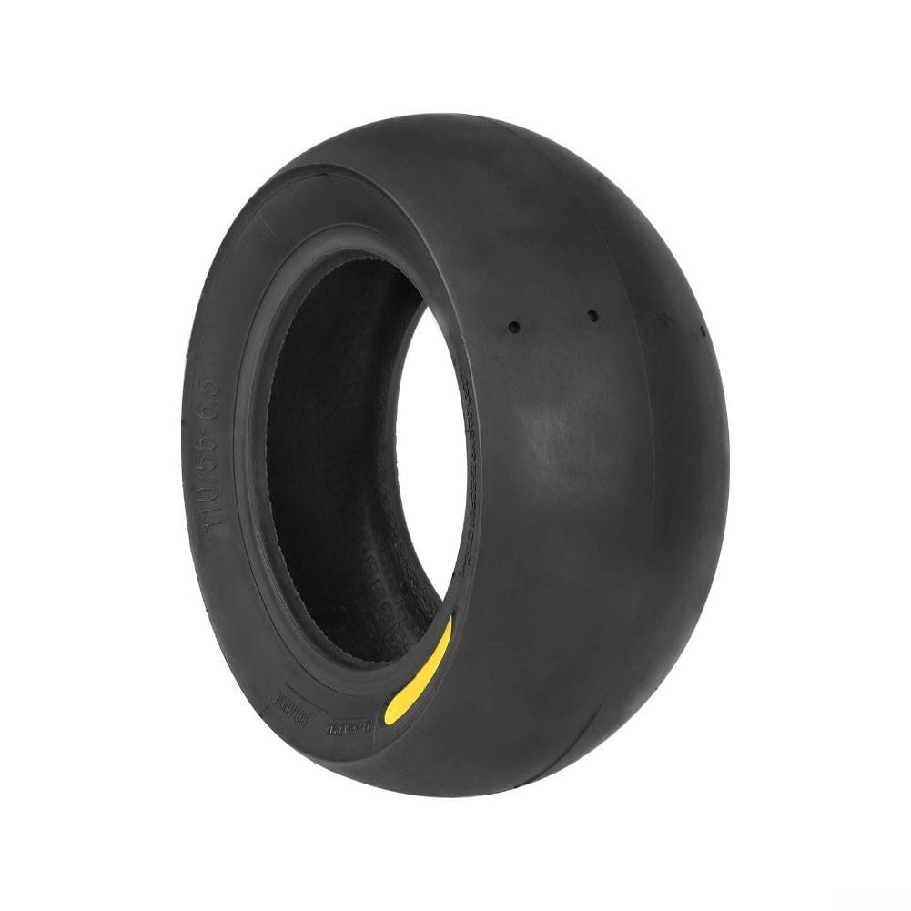 110/55-6.5 Pneu Semi-Slick Tubeless Racing pour Trottinette Electrique Caoutchouc Épais Résistant à l'usure Design Vide Noir