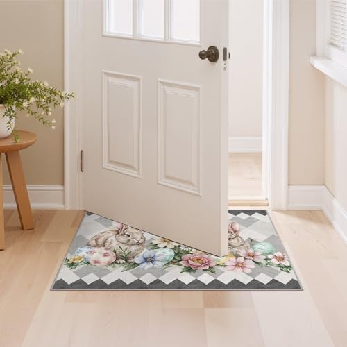 Image of cotiled Area Rug for Living Room, Washable Non-Slip Large Area Rug, Indoor Floor Carpet Low Pile Soft Boho Farmhouse Rug for Bedroom Dining Room Grey 2x3