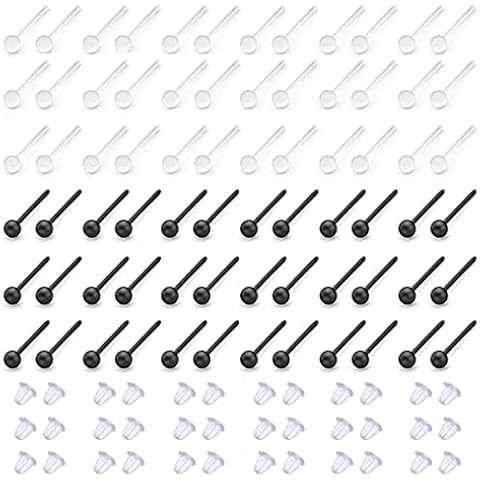 Pendientes de plástico transparentes con topes de goma Cover