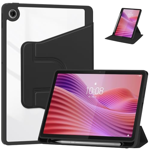 For NEC LAVIE Tab T10 T1055/KAS PC-T1055KAS 2025 10.1インチ専用ケース カバー スタンド機能 三つ折り 360度回転 折り畳み 衝撃吸収 耐衝撃 タブレットケース