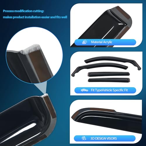 Image of Nilight Window Rain Guards for Honda CR-V 2017-2022, in-Channel, 4PCS