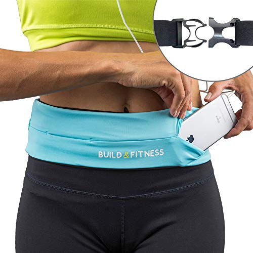 Laufgürtel, voll Einstellbarer Verschluss, Fitness-Gürtel, Schlüsselclip. Kompatibel mit iPhone XS,11 pro, Samsung. Unisex. Für Training in Fitness-Club, Übungen, Radfahren, Laufen