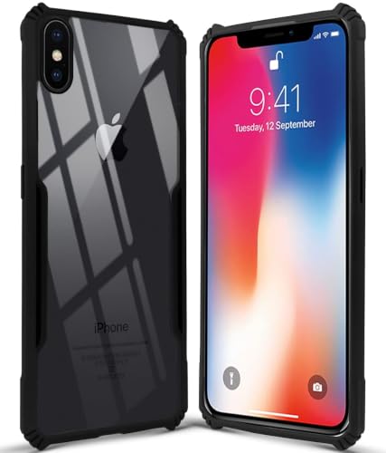 Image of Jkobi Hybrid Back Cover Case for Apple iPhone Xs (Shockproof with Polycarbonate Clear Panel | Professional Black)