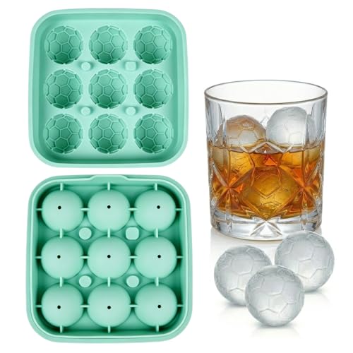 Molde de silicona para hielo esférico balón de fútbol 3D miniatura 1