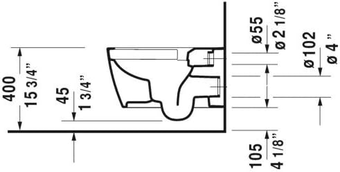 Toilet WM 570mm ME by STARCK white washdown Durafix Rimless US