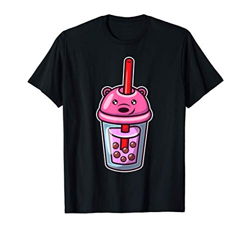 Bobba Tea Boba Drinking Bubble Tea Cream Puff Straw Milk Tea T-Shirt