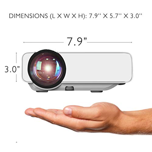 pyle portable multimedia home theater projector - compact hd 1080p high lumen led wusb hdmi 50 to 130 inch adjustable screen in your mac or pc built-in stereo speaker and remote control - pyle