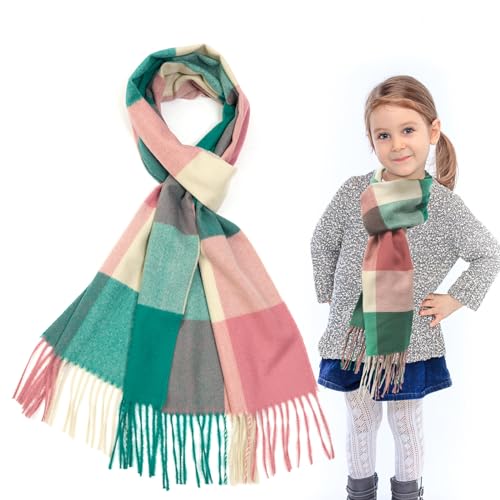 SwirlColor Schal Mädchen, Weiche Kunstkaschmir Plaid Schals Wraps Schal...
