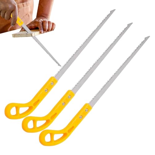 Sierra de mano para jardinería | Sierra de jardín de 3 piezas con mango ergonómico antideslizante,Hoja de sierra de pértiga para camping, jardinería, caza, corte de madera, carpintería
