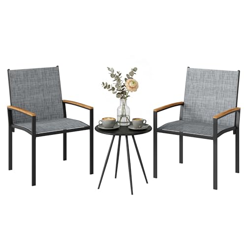 SET DA GIARDINO A 3 PEZZI: Questo set da giardino bistrò comprende due comode poltrone e un elegante tavolino abbinato. Perfetto per sorseggiare il tuo caffè mattutino, dedicarti a una lettura rilassante o trascorrere piacevoli momenti di conversazione sul balcone, patio o in un angolo del giardino.