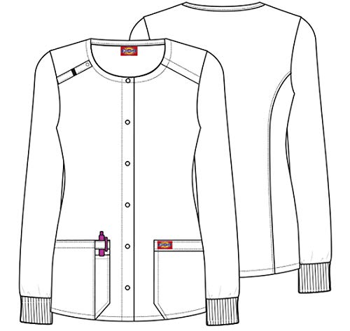 Dickies Women Warm Up Scrubs Jacket Snap Front Dk306, Xs, Caring Space #TOP4