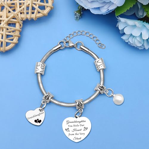 Image of Mwphuy Grandma Bracelet Gifts from Grandparents Family Jewelry Christmas Birthday Gift You Stole Our Heart from The Very Start Gift