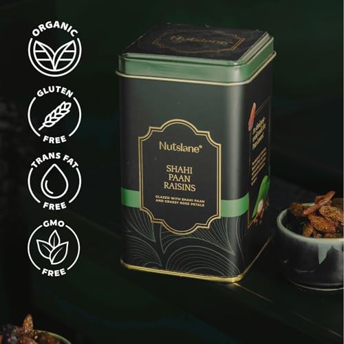 Image of Nutslane Premium Shahi Pan Flavored Raisins (2 Pack of 150g), Healthy Dry Fruit Snack, High in Antioxidants, Pure Natural