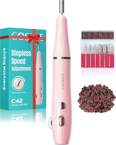COSLUS Ponceuse Pour Ongles Professionnel: 25000RPM Portable Lime à Ongles sans fil electrique Semi Permanent Multifonction Kit Manucure Pedicure pour cuticule gel ongle prothésiste Salon nail