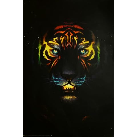 Tiger - Non-Flocked Blacklight Poster - 24