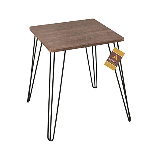 Aspect Eros Vintage Wooden Side End Table with Hairpin Legs, 2, 45x45x55(H) cm - Image 4