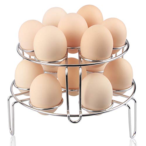 Aiduy for Kitchen Instant Pot and Pressure Coo Vegetable Basket Stackable Food Steam Stand Holder Egg Steamer Rack, Silver