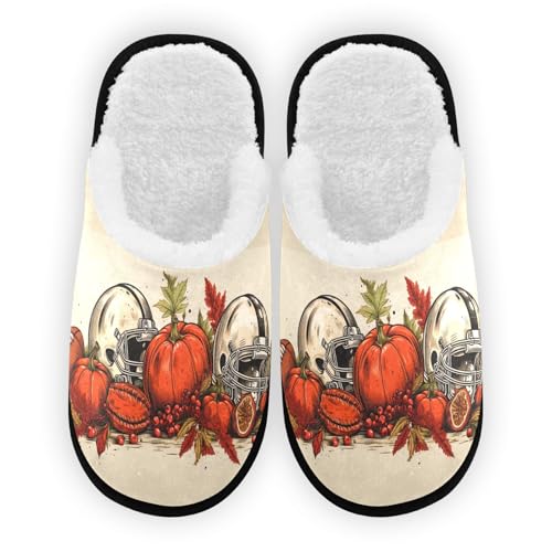 Baseball Pumpkin Halloween Yellow(1) Slippers For Women Men Soft Memory Foam Non-Slip Hallowmas Winter Indoor House Shoes Travel Slipper
