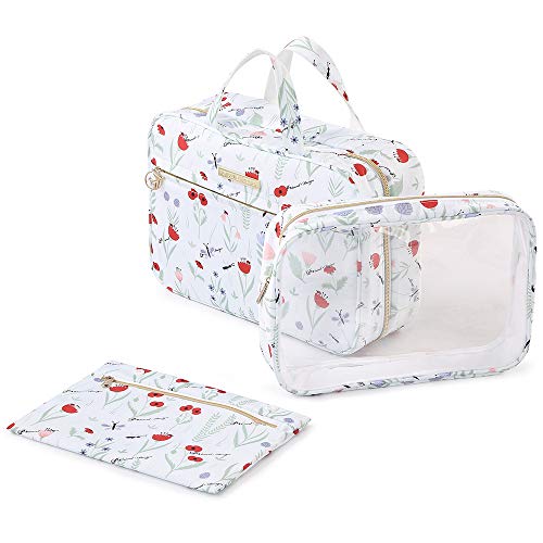 Arxus Imperméable À l'eau Suspendu Voyage Trousse De Toilette Cosmétique Maquillage Portable Organisateur 3 en 1 Ensemble pour Femmes et Filles (Imprimer Abutilon)