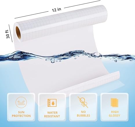 Image of Clear Self-Adhesive Laminating Vinyl Roll | Non-Thermal Laminating Film for Stickers, Decals & Paper Crafts | No Machine Needed | Waterproof Clear Vinyl Laminate for DIY & Office Use (12 inch x 15 FT)