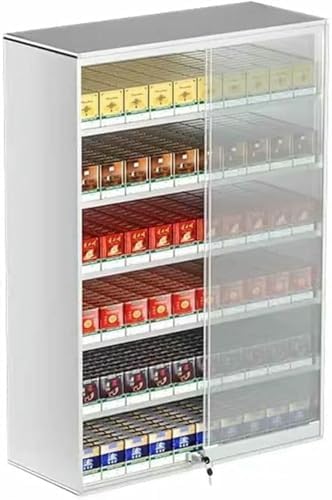 Multifunctional Automatic Cigarette Pusher Shelf for Market Store Retail，Cigarette Display Rack Shelf for Stores, Store Cigarettes Display Shelves, Aluminum Alloy Rectangular Cigarette Case