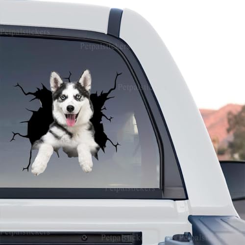 Image of Vinyl Dog Stickers: Car Decals for Women - Husky Dog Gift