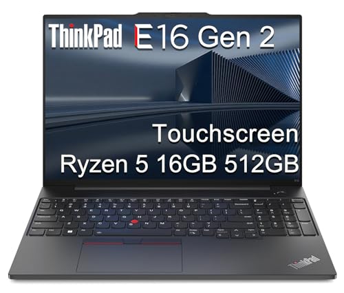 Lenovo ThinkPad E16 Gen 2 Business Laptop (16' FHD+ Touchscreen, AMD Ryzen 5 7535U ( Intel i7-1255U), 16GB DDR5 RAM, 512GB SSD) Fingerprint, Backlit, Webcam, Ethernet, Win 11 Pro w/ Copilot, Black