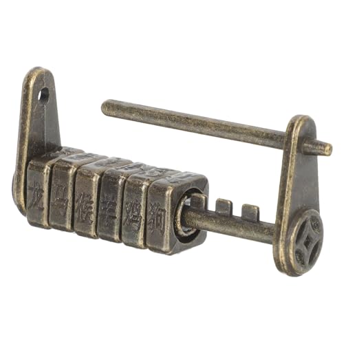 Kisangel アンティーク風小型銅製パスワード南京錠 耐久性亜合製 伝統文化デザイン 装飾と防犯兼用 スーツケース ジュエリーボックス用