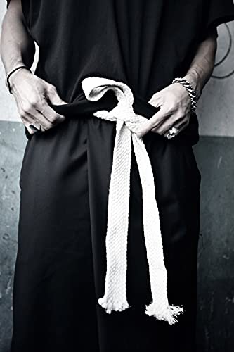 Mens Braid Belt Cotton Adjustable Casual Gothic Rope Fashion Vintage Ivory3