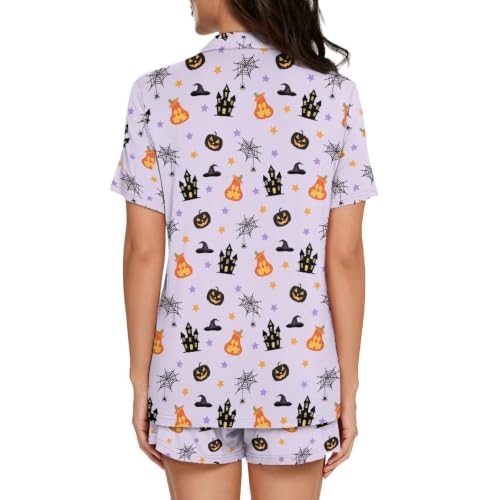 Image of Women's Short Sleeve Sleepwear Pajamas Nightwear with Pockets | skin-friendly breathable material resists pilling fading and deformation after repeated washing