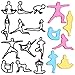 craspire 12 Stil Yoga K&ouml;rperform Ausstechformen F&uuml;r Kekse Sport Polymer Ton Ohrring Ausstechform Kunststoff Kekse Handgefertigt DIY F&uuml;r Bastelarbeiten Zuhause K&uuml;che Backen Geburtstag Frauen