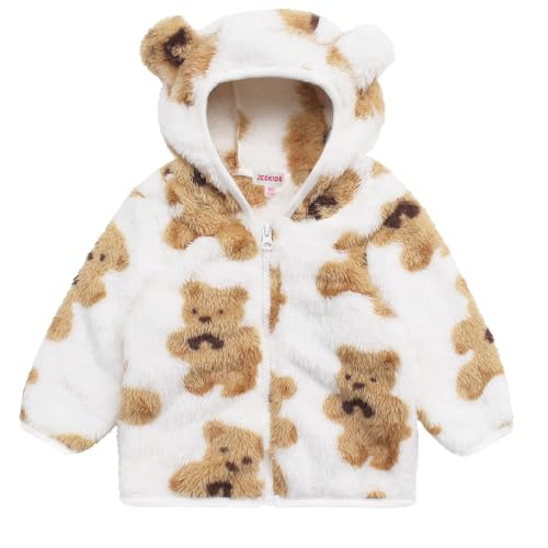 Image of Toddler Girls Boys Fleece Hoody Jacket Zip Up Teddy Coat Warm Winter Outwear