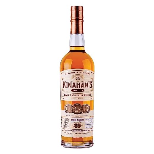 Kinahan's Small Batch Irish Whiskey | The Pioneer of Irish Whiskey | Blend von irischen Grain & Malt Whiskeys | Aus erst- und zweitbefüllten Bourbon-Fässern | 46% Vol. | 1x0,7l