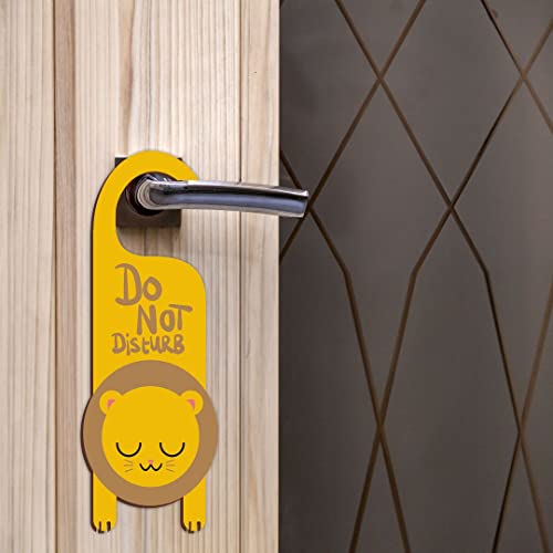 Image of CVANU Do Not Disturb Lion Shaped Wooden Door Sign Hanger Size(24cm x 8.5cm) cv68