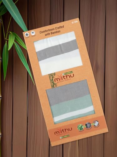 Image of RAMRAJ COTTON Unisex Bamboo Bath Towel ST (Green 3)|Towel Size:83x160cm