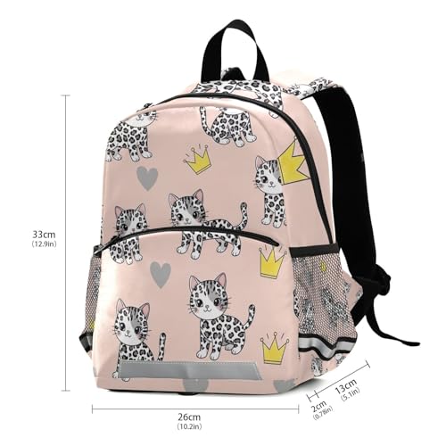 Cute Black White Leopard Kittens Backpack for Toddler Girls Boys Kids School Bag Mini Travel Backpack3