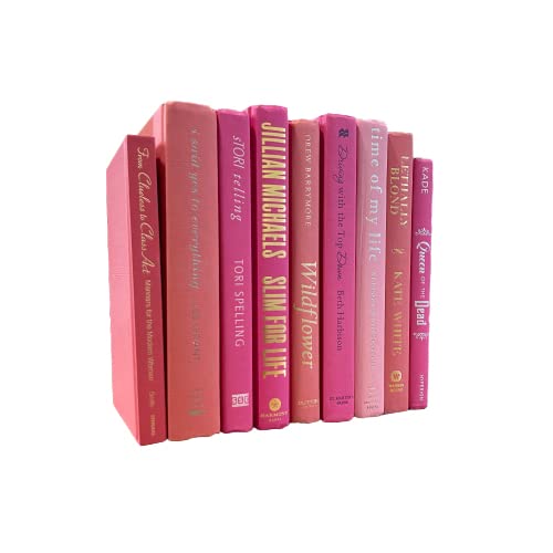 Covogoods Real Books by Color® (3 Books, Pink) | Decorative Bookshelf Home Decor Shelf Styling Photo Prop