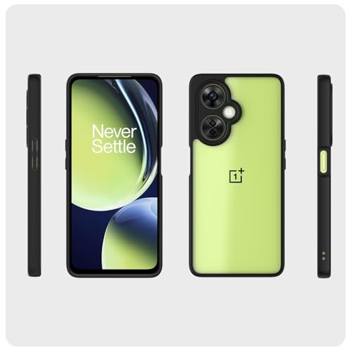 Image of KAPAVER Hybrid Clear Back Cover Case for OnePlus Nord CE3 Lite | Protective Shockproof Cleare Hard PC Soft Flexible Black TPU Cover