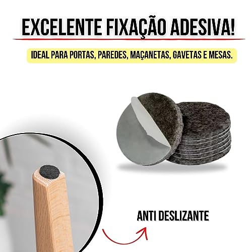 Kit 64 Protetor Feltro Auto Adesivo Pé Sofá Cadeira Mesa
