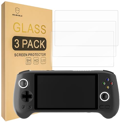 Mr.Shield Protector de Pantalla para Anbernic RG556 Cristal Vidrio Templado [3 Piezas] [9H Dureza] Anti Arañazos