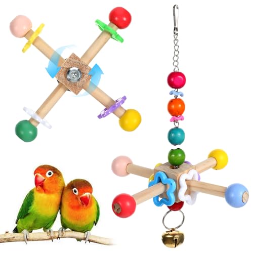 HaiFafafaing Bird Spinner Toys for Parrots with Bells, Parrot Chewing