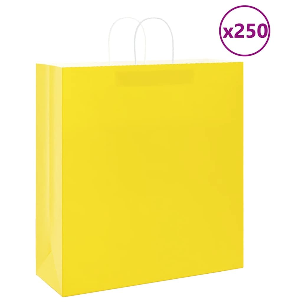 Bolsas de papel kraft 250 piezas 45x17x48 cm amarillo