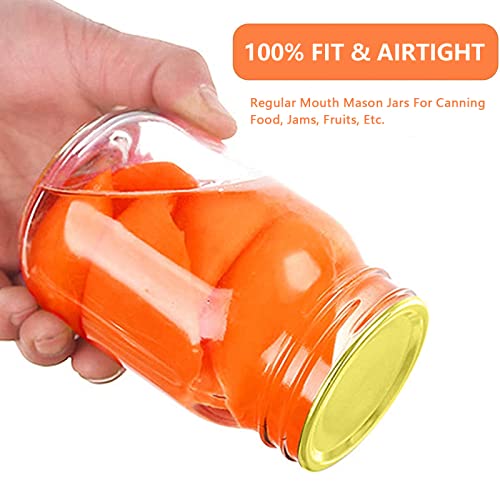 48-Piece Mason Jar Lids, Regular Canning Lids with Silicone Seals, Leak Proof - 70mm (Gold) - Image 2