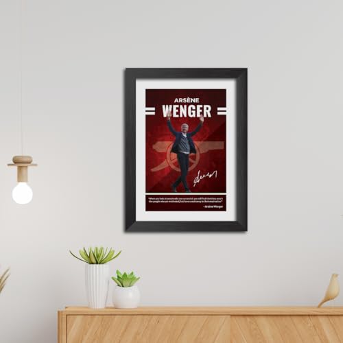 Image of TenorArts Arsene Wenger Quotes Poster Arsenal Laminated Photo Print Frame Painting with Matt Finish Black Texture (12 inches x 9inches)