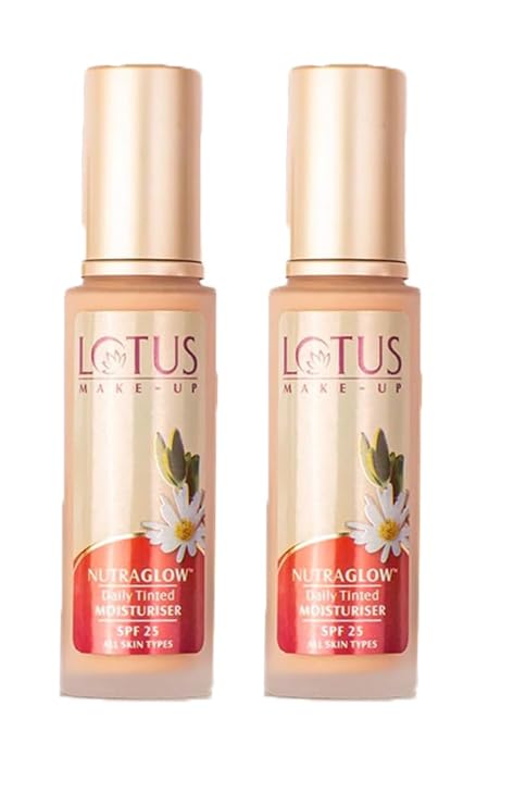 LOTUS MAKE-UP Nutraglow Daily Tinted Full Coverage Dry Moisturiser Cream (Fresh Ivory, 50Ml)(Pack of 2)