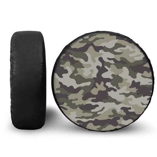 Image of Pensura Polyester Spare Tire Cover Camouflage Printed Waterproof Sun Protection Weatherproof for Trailer SUV Truck Camping Accessories 14-19 inch