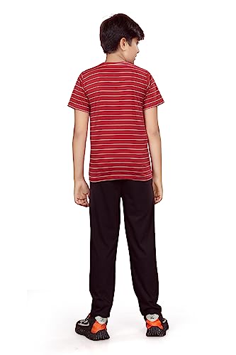 Image of Kids Night Suit for Boys - Cotton Set of Pyjama & T-Shirt Sleepwear - Lightweight & Comfortable Night Wear for Kids