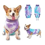 Picture of TORJOY Breathable Dog Recovery Suit for Male/Female, Retro Sky Dye Dog Onesie for Abdominal Wounds, Cone E-Collar Alternative After Surgery to Anti-Licking, Professional Surgery Suit for Dogs
